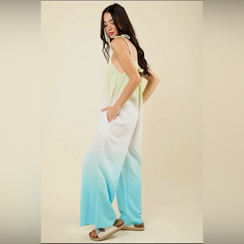 #55 Ombre Lime Jumpsuit - Picture 2 of 4